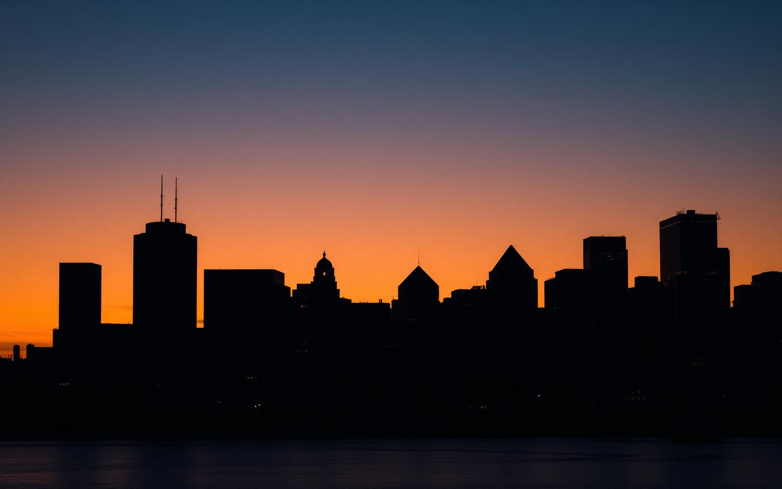Detroit skyline at golden hour