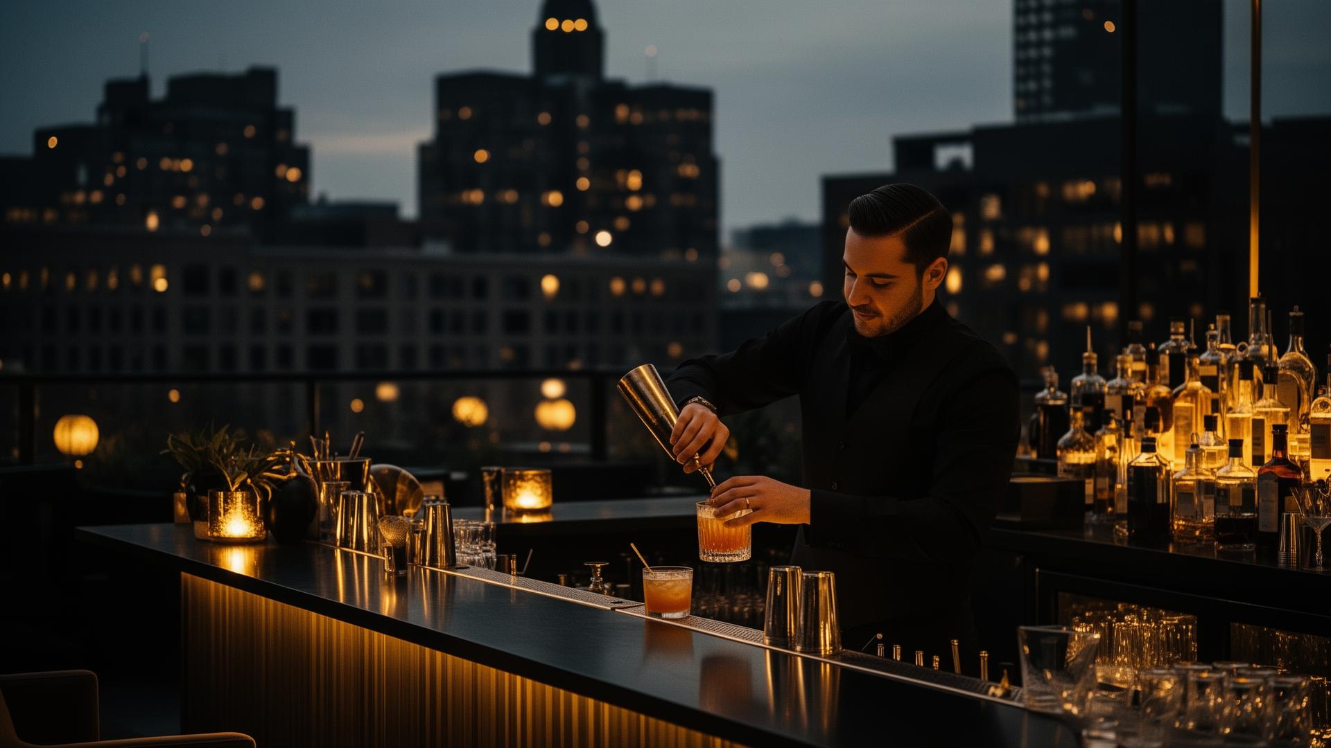 Detroit hospitality at dusk